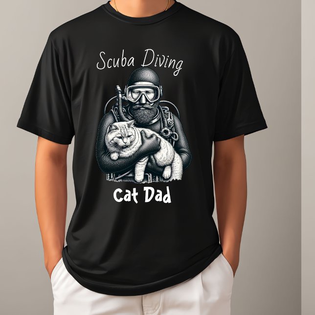 Scuba Diving Cat Vater T-Shirt (Von Creator hochgeladen)