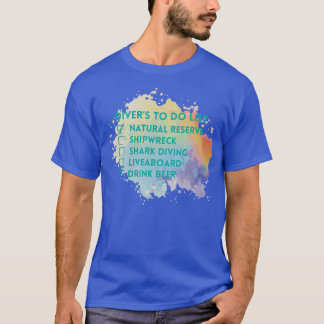 Scuba Diving Checklist Tauchen in einem Naturreser T-Shirt