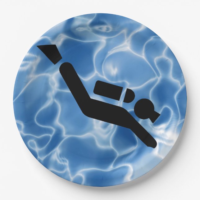 Scuba Diving Design Paper Party Plate Pappteller (Vorderseite)