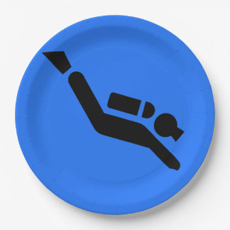 Scuba Diving Design Paper Party Plate Pappteller