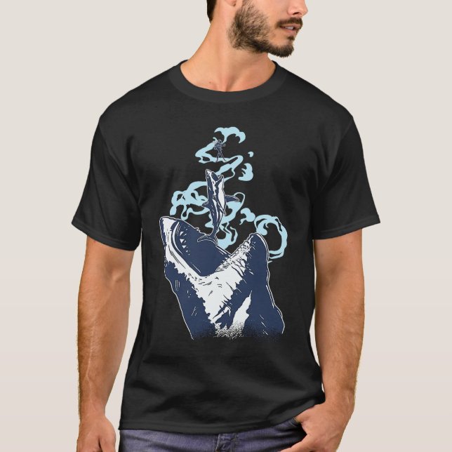 Scuba Diving Diver Shark Megalodon T-Shirt (Vorderseite)