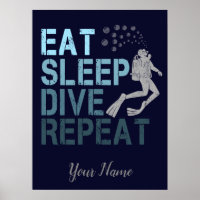 Scuba Diving Eat Sleep Dive Wiederholung Sprichwor