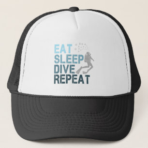 Scuba Diving Eat Sleep Dive Wiederholung Sprichwor Truckerkappe