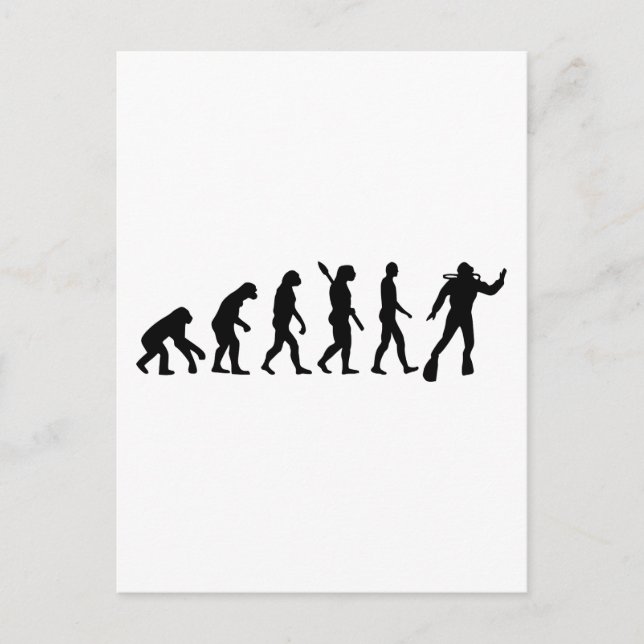 Scuba Diving Evolution Postkarte (Vorderseite)