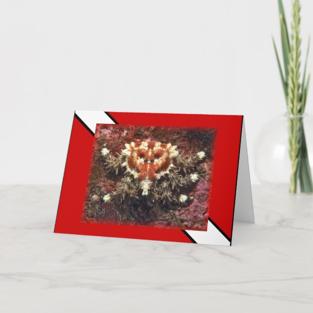 Scuba Diving Heart Crab - Karte (Vorderseite)