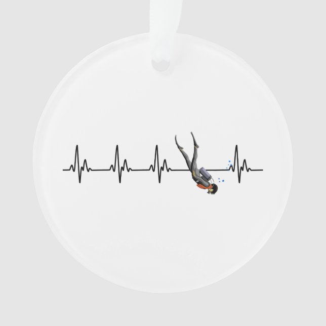 SCUBA Diving Heartbeat Ornament (Vorderseite)