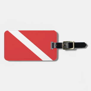 Scuba Diving Logo - Red White Flag für Taucher Gepäckanhänger