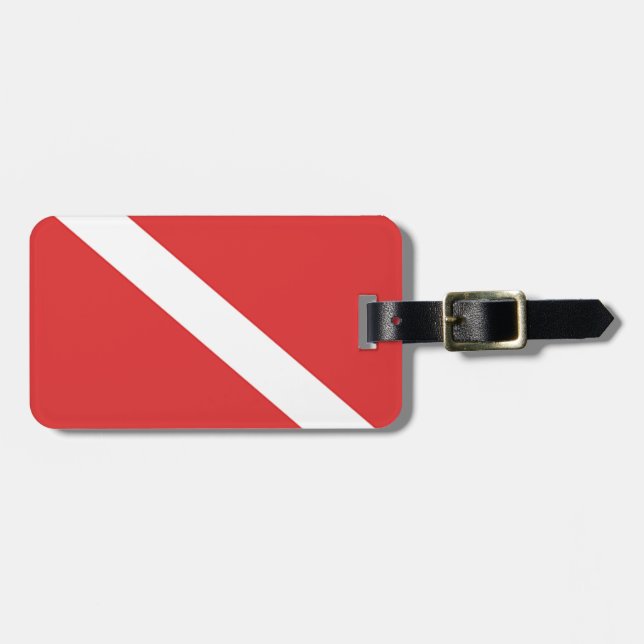 Scuba Diving Logo - Red White Flag für Taucher Gepäckanhänger (Vorderseite horizontal)