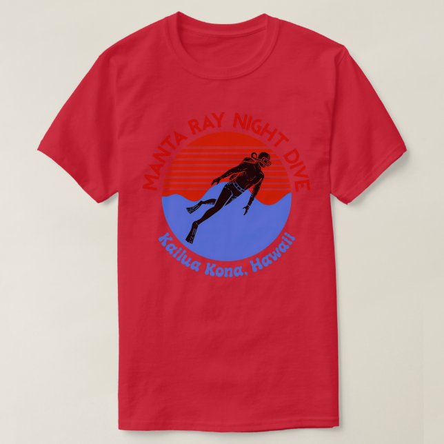 Scuba Diving Manta Ray Night Dive T-Shirt (Design vorne)