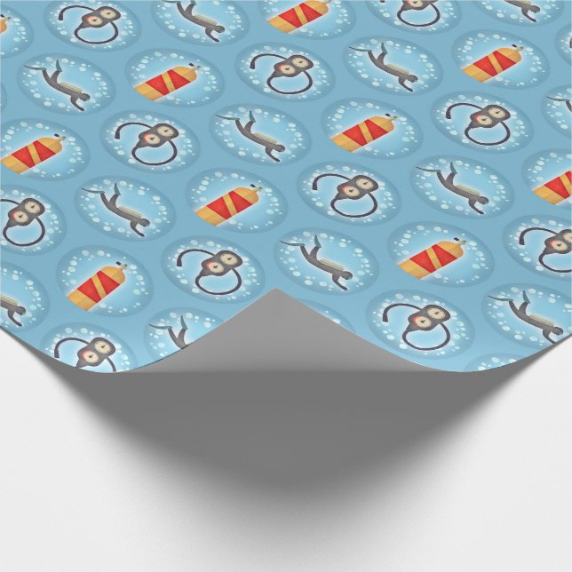 Scuba Diving Pattern - Niedliches Thema Geschenkpapier (Ecke)