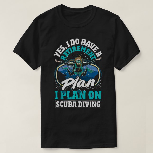 Scuba Diving Plan Funny Remüde Diver T-Shirt (Design vorne)