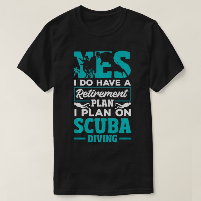 Scuba Diving Plan Funny Remüde Diver T-Shirt (Design vorne)