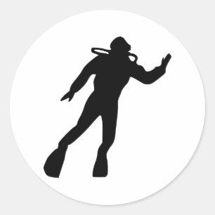 Scuba Diving Runder Aufkleber