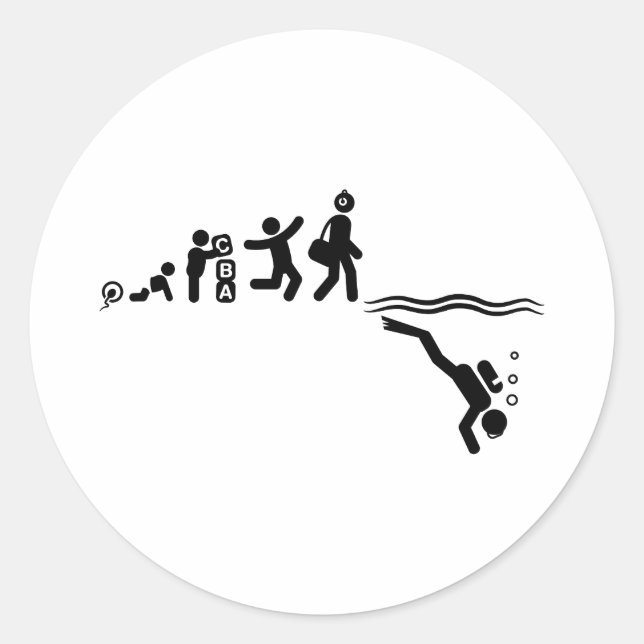 Scuba Diving Runder Aufkleber (Vorderseite)