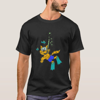 Scuba Diving Schnorcheln Katze Farbenfrohe Fische  T-Shirt