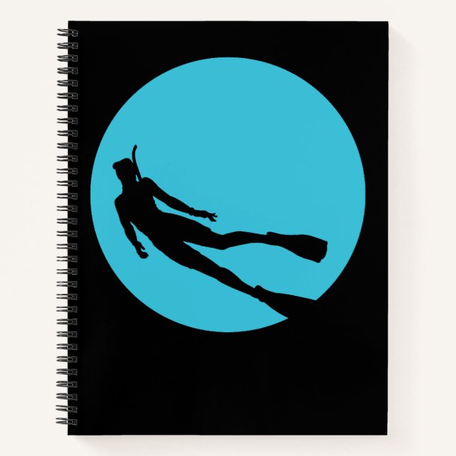 Scuba Diving Silhouette Notizbuch (Vorderseite)