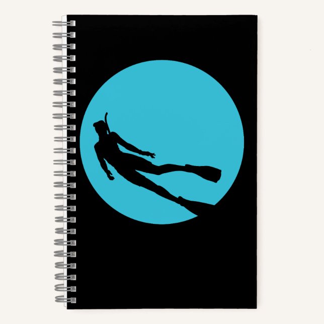 Scuba Diving Silhouette Notizbuch (Vorderseite)