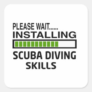 Scuba Diving Skills installieren Quadratischer Aufkleber