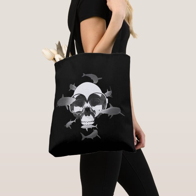 Scuba Diving Skull and Sharks Graphic Design (Von Nahem)