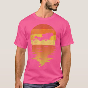 Scuba Diving Sunset 70er Scuba Diving T-Shirt