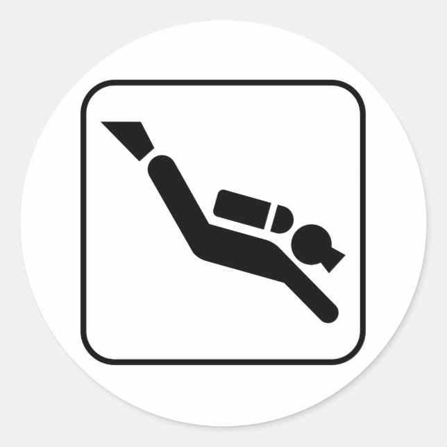 Scuba Diving Symbol Sticker (Vorderseite)