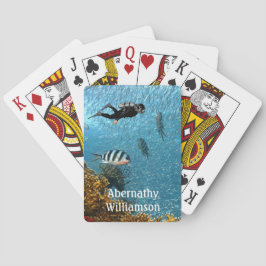 Scuba Diving Underwater Szene Diver personalisiere Spielkarten