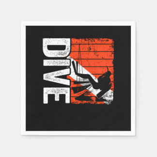 Scuba Diving Vintage Dive Scuba Diver Down Flag Serviette