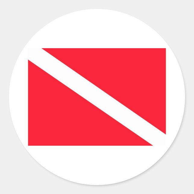 SCUBA-Flag - Anpassbar Runder Aufkleber (Vorderseite)