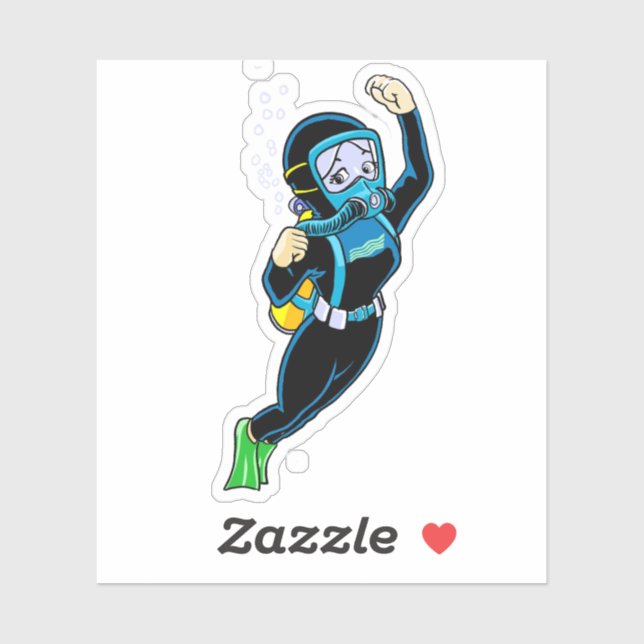 Scuba Girl Aufkleber (Blatt)