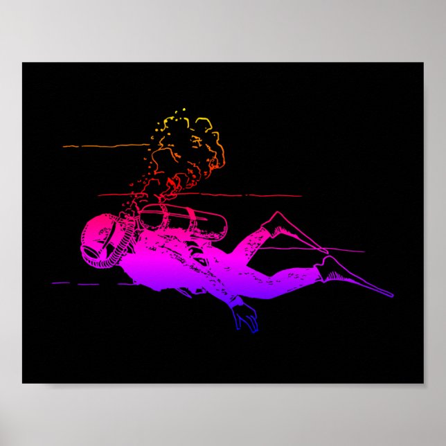 Scuba Glow Diver Poster (Vorne)