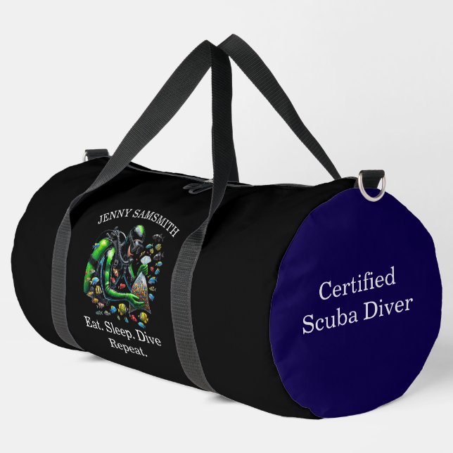 Scuba Lovers’s Dream: Tauchen in Spaß! Duffle Bag (Linke Ecke)