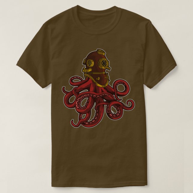 Scuba Octopus DeepSea Diving T-Shirt (Design vorne)