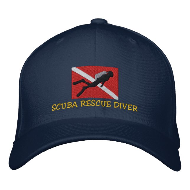 SCUBA Rescue Diver bestickte Cap Baseballkappe (Vorderseite)