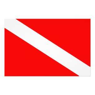 Scuba-Taucher-Symbol mit roter Diagonale Fotodruck