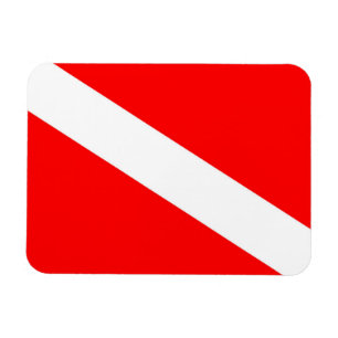 Scuba-Taucher-Symbol mit roter Diagonale Magnet