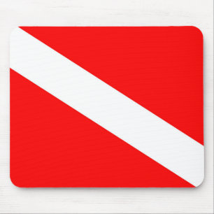 Scuba-Taucher-Symbol mit roter Diagonale Mousepad