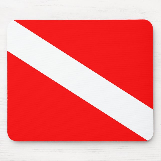 Scuba-Taucher-Symbol mit roter Diagonale Mousepad (Vorne)