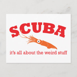 Scuba Tintenfisch Postkarte