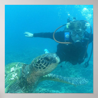 Scuba Underwater Life Poster