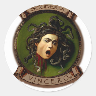 Scuderia Vincero! Testa-Medusa Runder Aufkleber