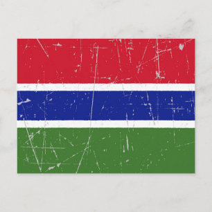 Scuffe und Scratched Gambia Flag Postkarte