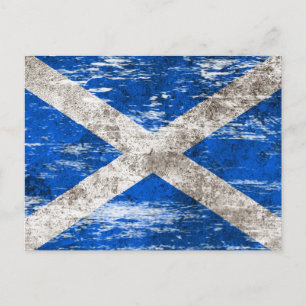 Scuffe und Worn Scottish Flag Postkarte