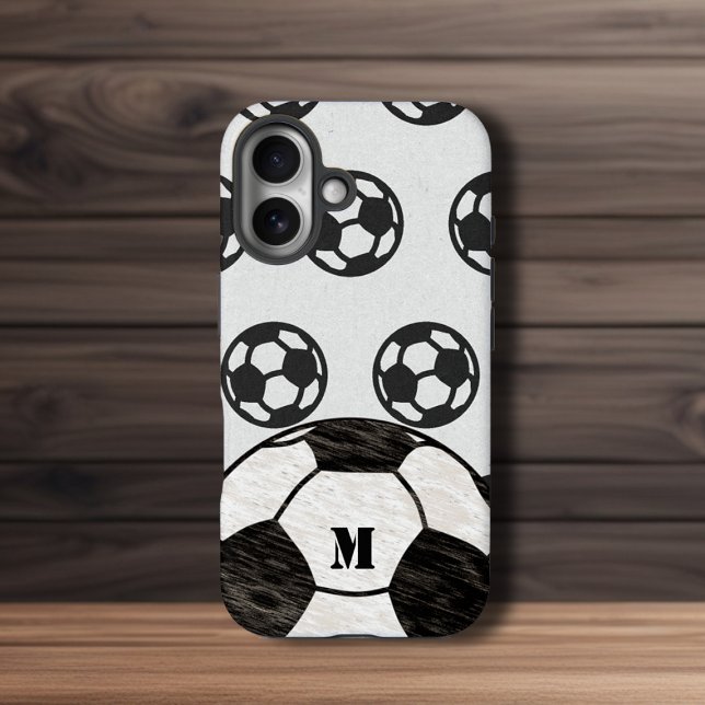 Scuffed Soccer Ball Monogram Case-Mate iPhone Hülle (Von Creator hochgeladen)