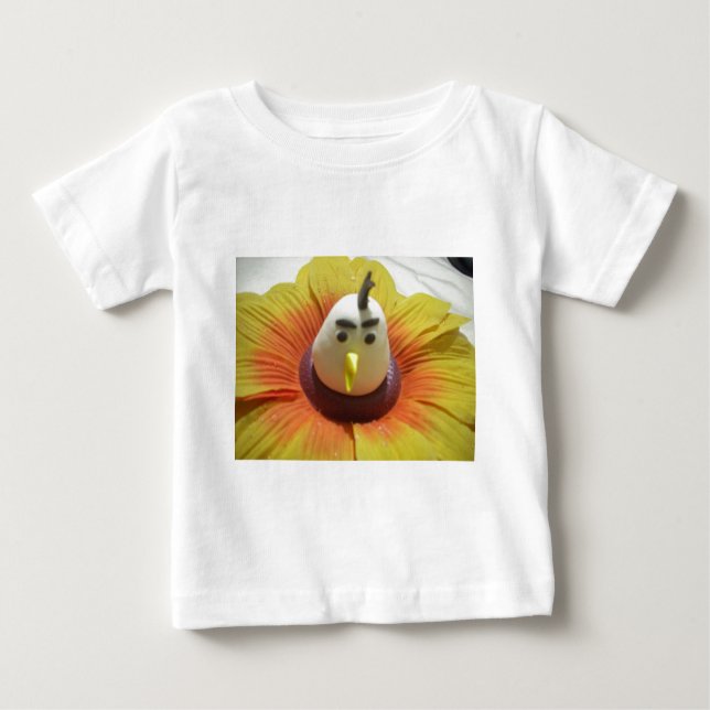 Sculpted Bird in Sunflower Art Print Baby T-shirt (Vorderseite)