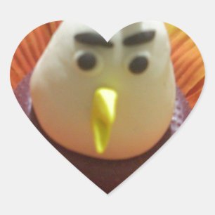 Sculpted Bird in Sunflower Art Print Herz-Aufkleber