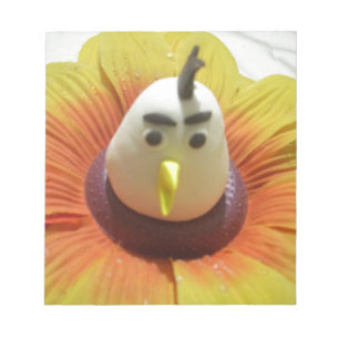 Sculpted Bird in Sunflower Art Print Notizblock