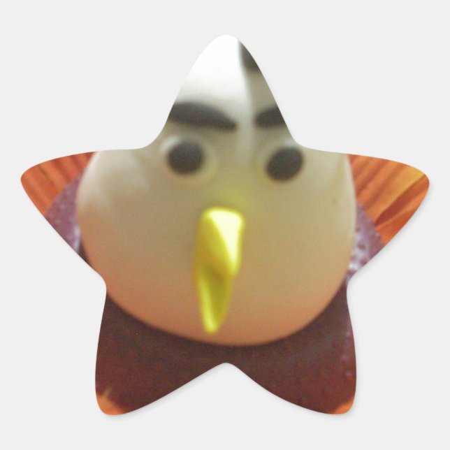 Sculpted Bird in Sunflower Art Print Stern-Aufkleber (Vorderseite)