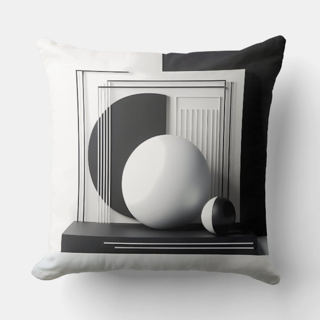 Sculptural Dialogue in Contrast Kissen (Vorderseite)