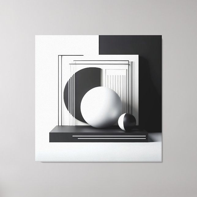 Sculptural Dialogue in Contrast Leinwanddruck (Vorderseite)