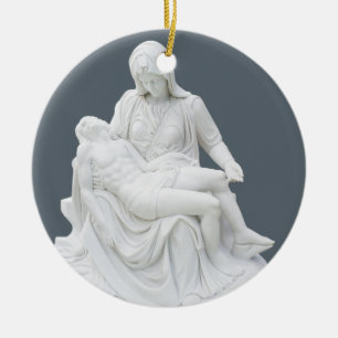 Sculptured Pieta Keramik Ornament